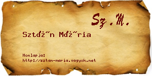 Sztán Mária névjegykártya