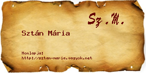 Sztán Mária névjegykártya