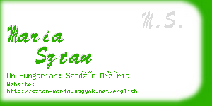 maria sztan business card